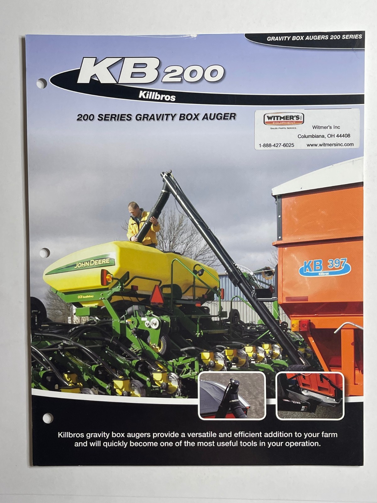 Killbros KB 200 Gravity Box Auger Sales Brochure *Showroom Sales Page* (2010)