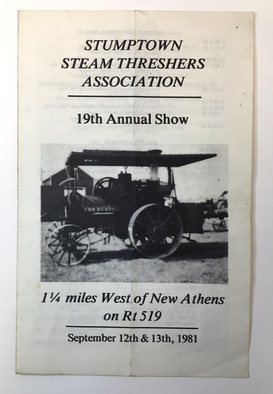 Stumptown Steam Threshers Association Annual Show Program 1981 Ohio Tractors