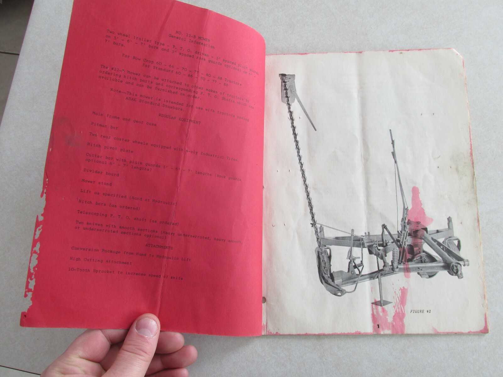 MBF58 Farm Manual Oliver 22-8 Mower operating instructions setting up
