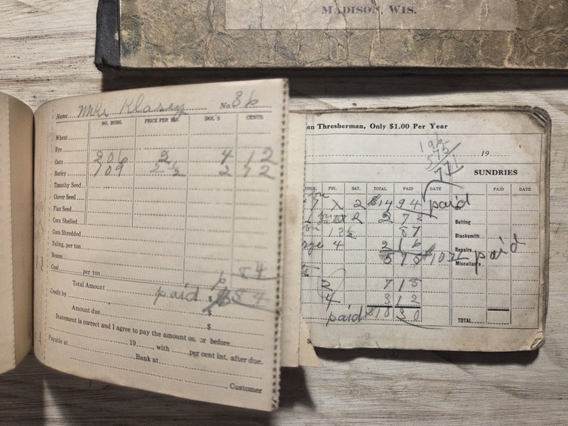 Vintage Reeves & Co Madison WI Wisconsin Threshing Machine Adv Farm Ledgers