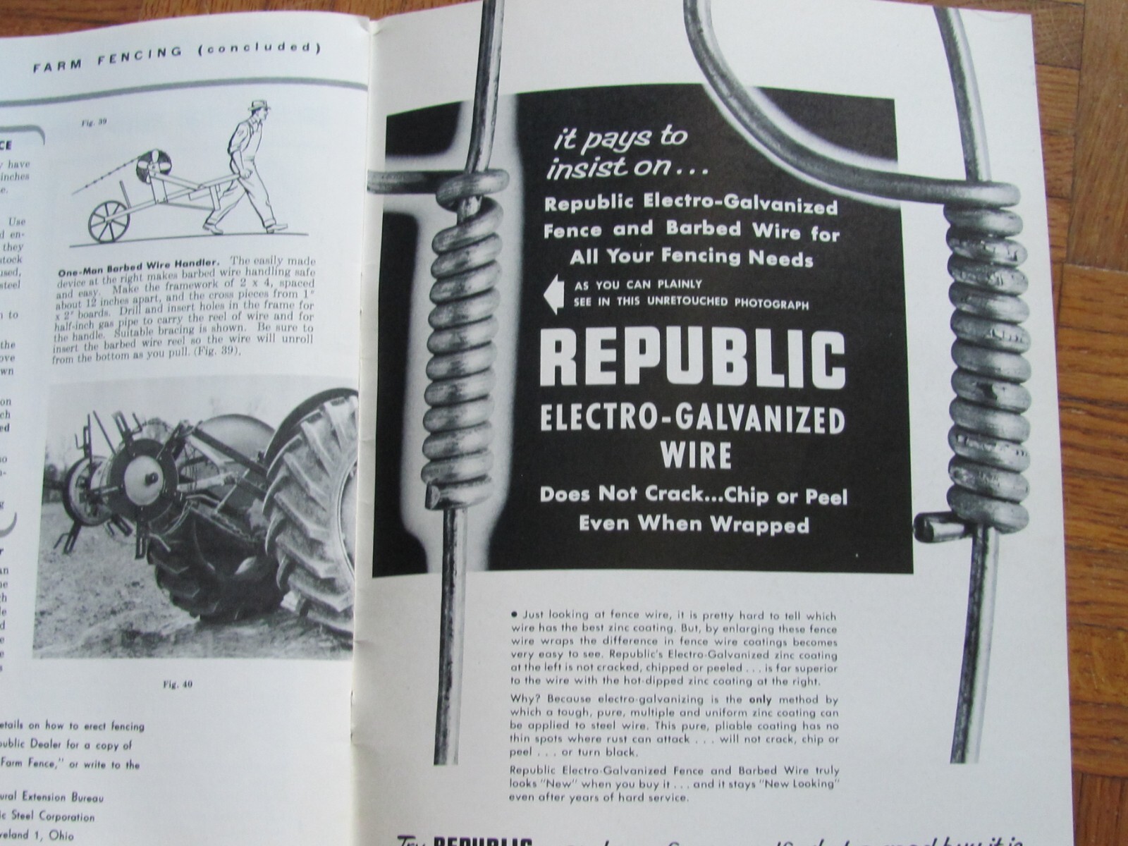 1950’s REPUBLIC STEEL WIRE CO FARM FENCING MECHANICS TIPS BROCHURE