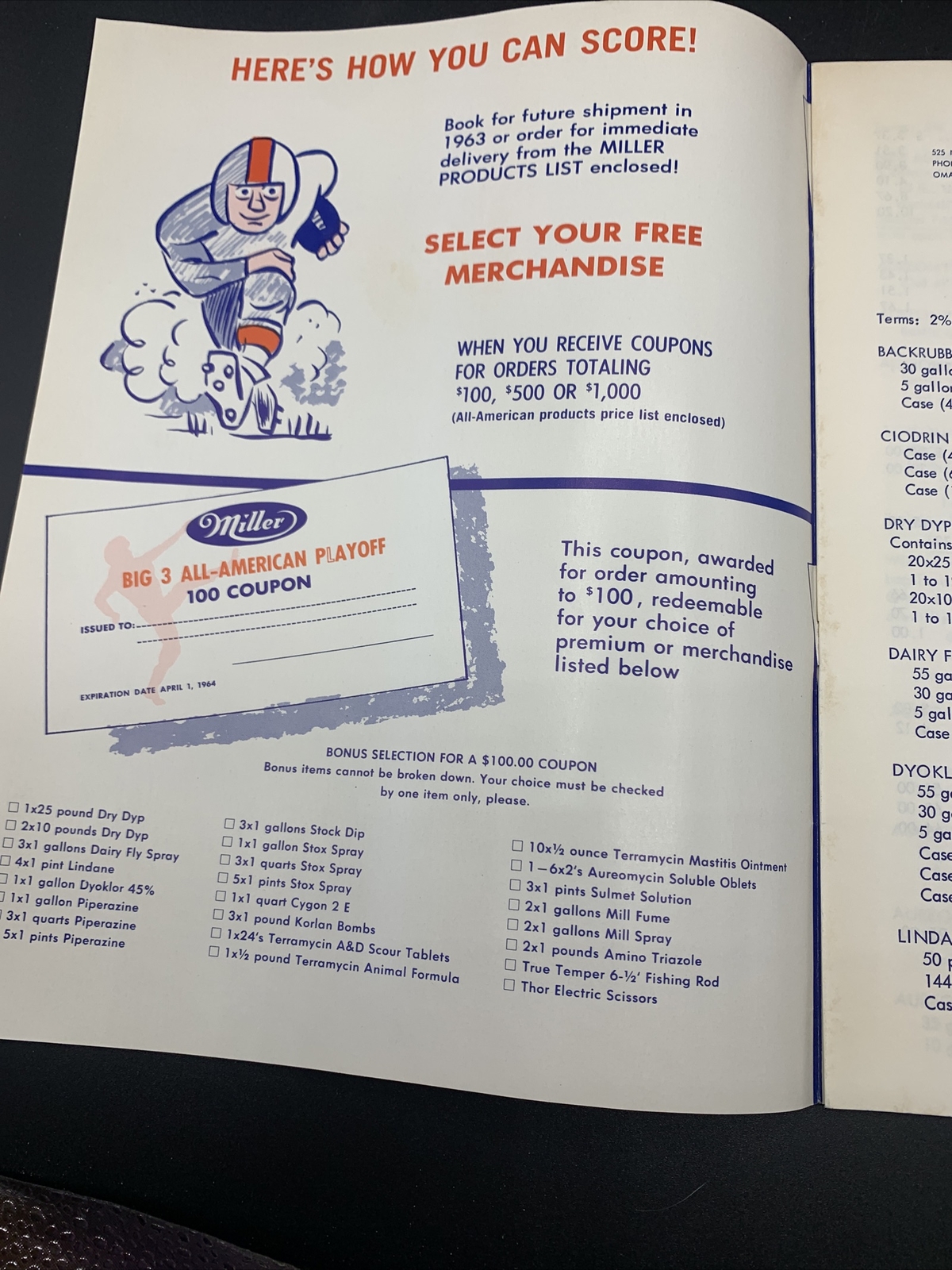 1963 Miller Livestock Chemical Company Promo Book & Original Envelope-Omaha NE
