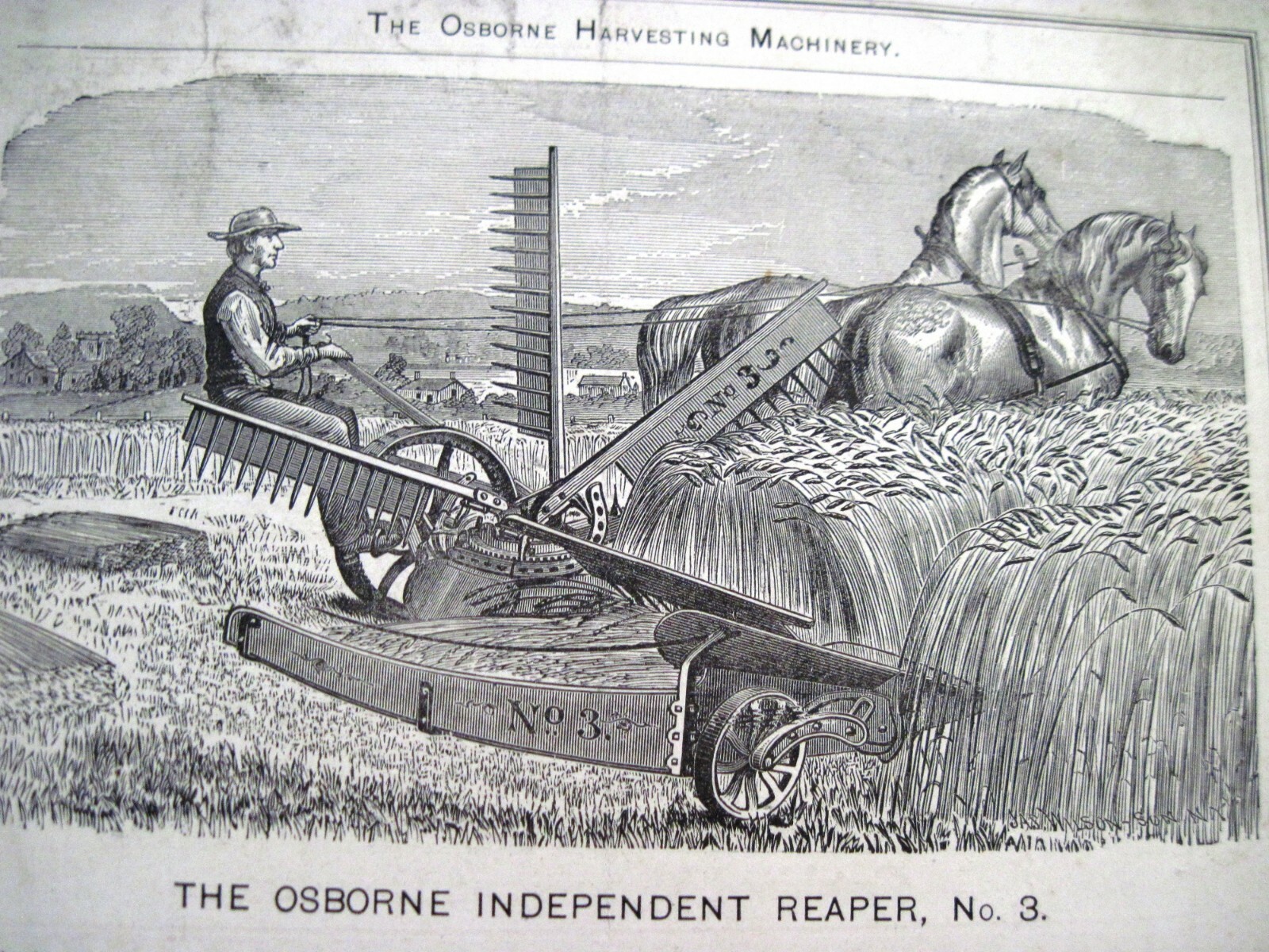 1880 Advertising Print for “D.M. Osborne & Co. Harvesting Machinery” *