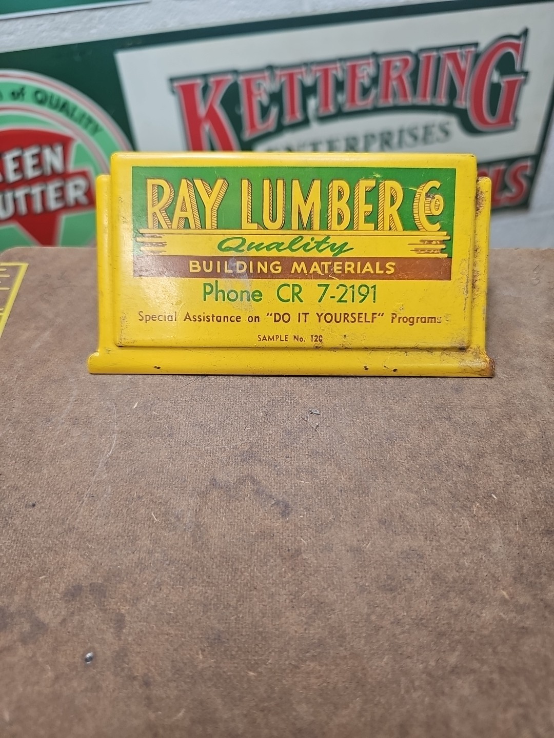 L42- NEAT vintage RAY LUMBER advertising Clipboard Metal Sign 13 x 9″