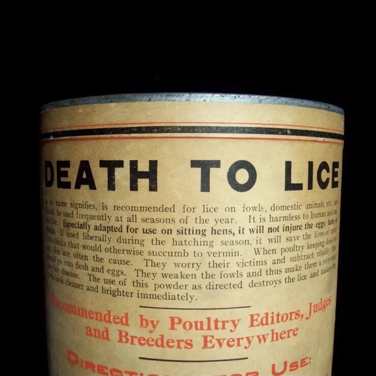 Lambert’s Death To lice Powder Antique Farm Agriculture Tin Advertising Rare