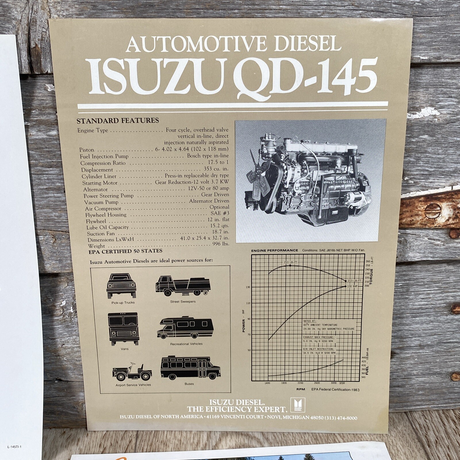 Farm Sales Brochure Lot 7 Paper Items Tarps, Auger, Trailer, Isuzu Diesel Motor
