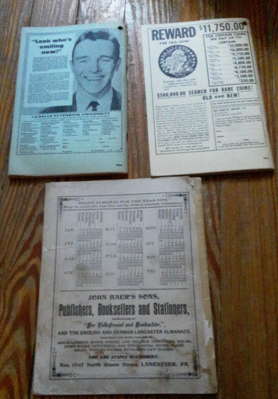1969, 1970 & 1906 Baer’s Agricultural Almanacs lot of 3