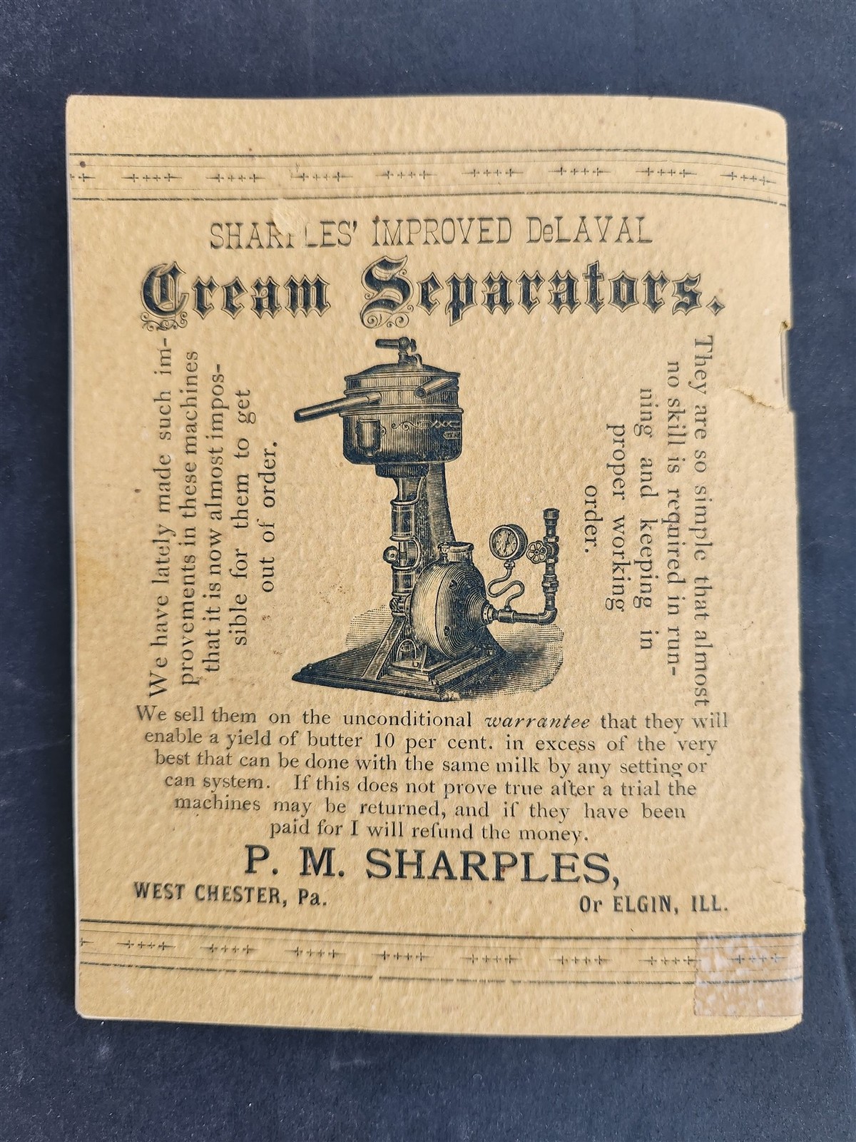 1890 antique VERMONT DAIRYMEN’S ASSOC w ADS PROGRAM EXHIBIT 29th annual meeting