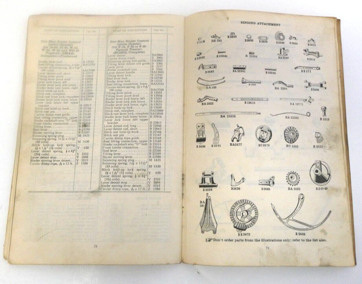 McCormick-Deering Vtg Instructions for Setting up & Operating Tractor Binder #4