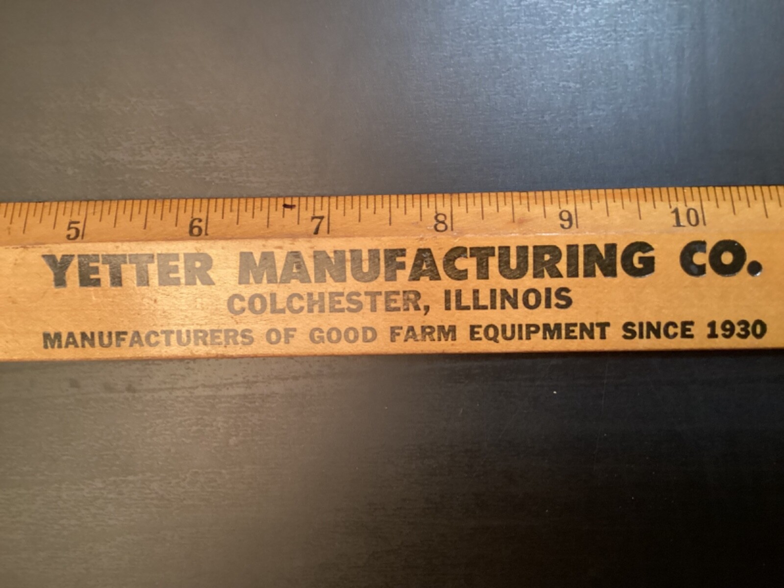 VTG 15″ WOOD RULER YETTER MFG CO COLCHESTER IL FARM EQUIPMENT PRODUCT LINE