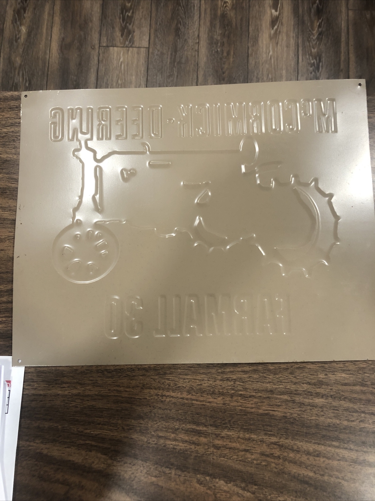 Vintage 1992 McCormick Deering Farmall 30 Tractor Embossed Tin Sign