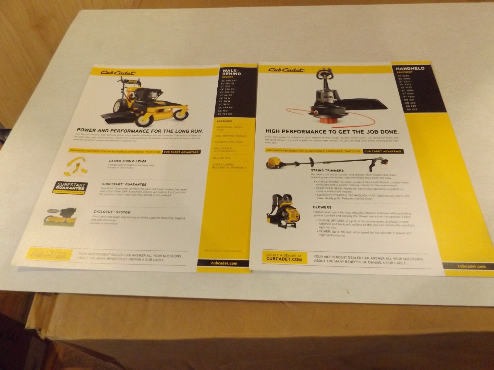 CUB CADET 11-Pieces lawn & Garden Tractors & Equipment. 2010-2011