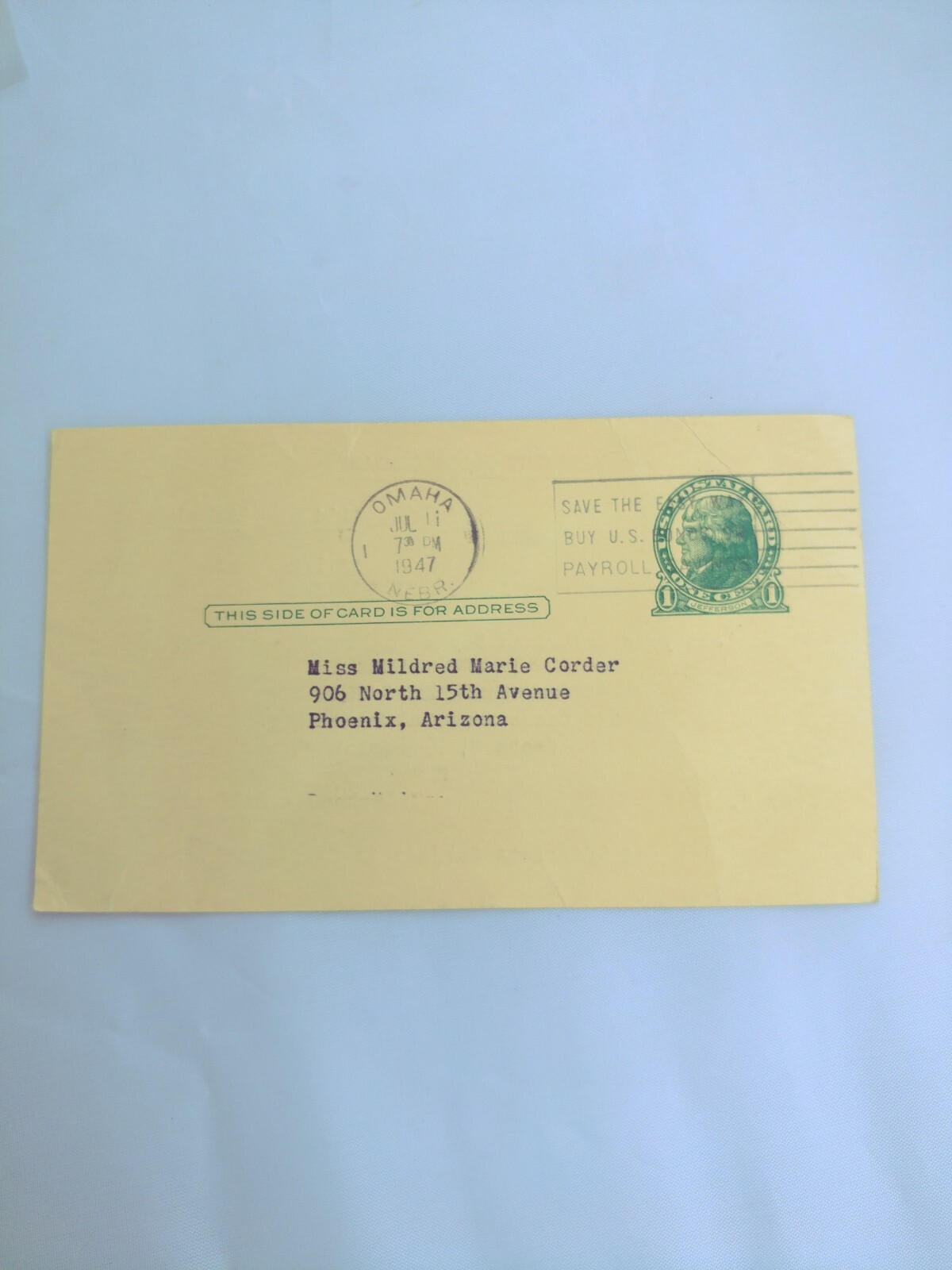 Advertising Postcard Omaha Nebraska 1947 Solicit Stock Finance Fairmont Foods Co