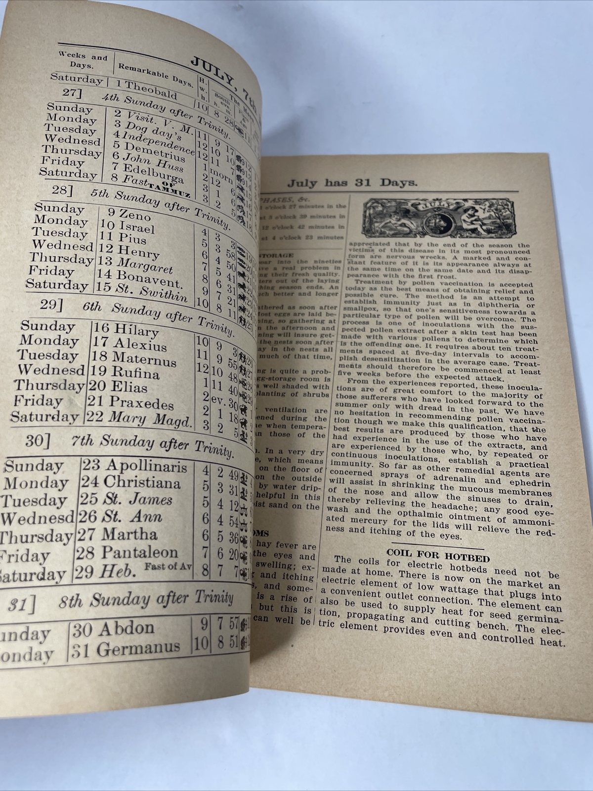 Vintage 1944 John Baers Sons Agricultural Almanac Lancaster Penn Farmers Almanac