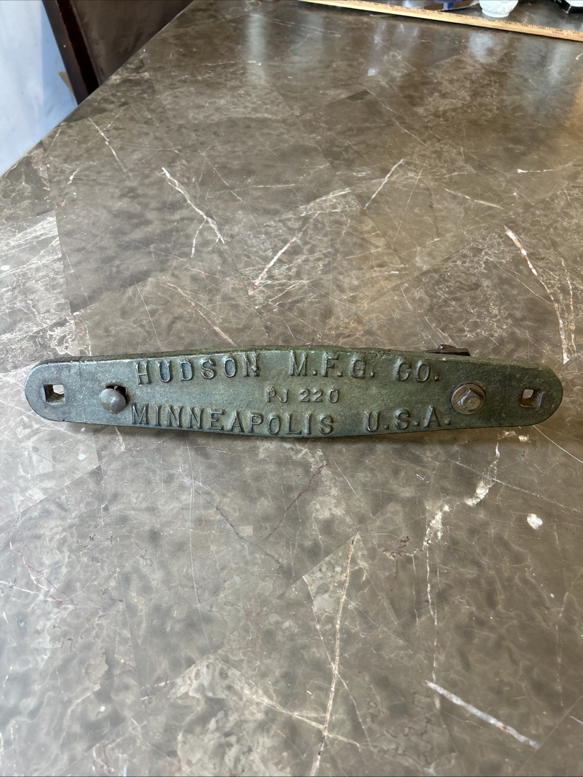 Antique Hudson Mfg Steam Engine Builder’s Plate Threshing Machine Cast Iron