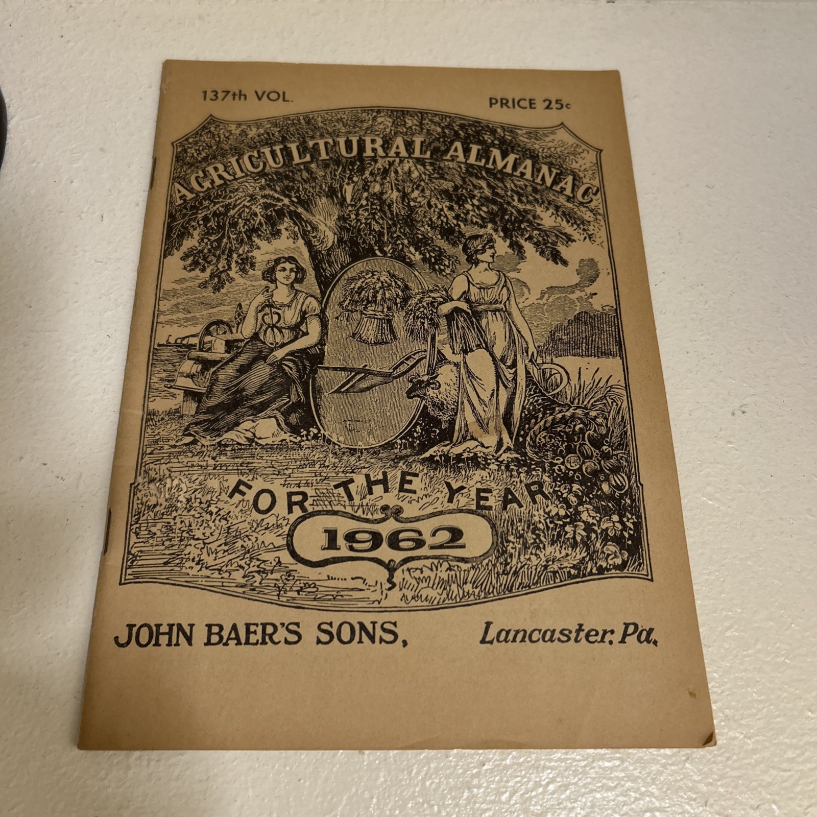 Vintage 1962 John Baer’s Sons Agricultural Almanac Lancaster PA Farmers Almanac