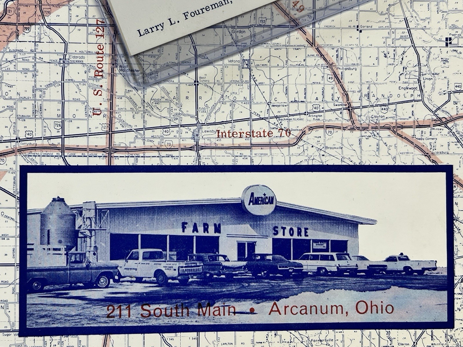 VINTAGE 1970’s ARCANUM HARDWARE AMERICAN FARM STORE BOOK LARRY FOURMAN MGR OHIO