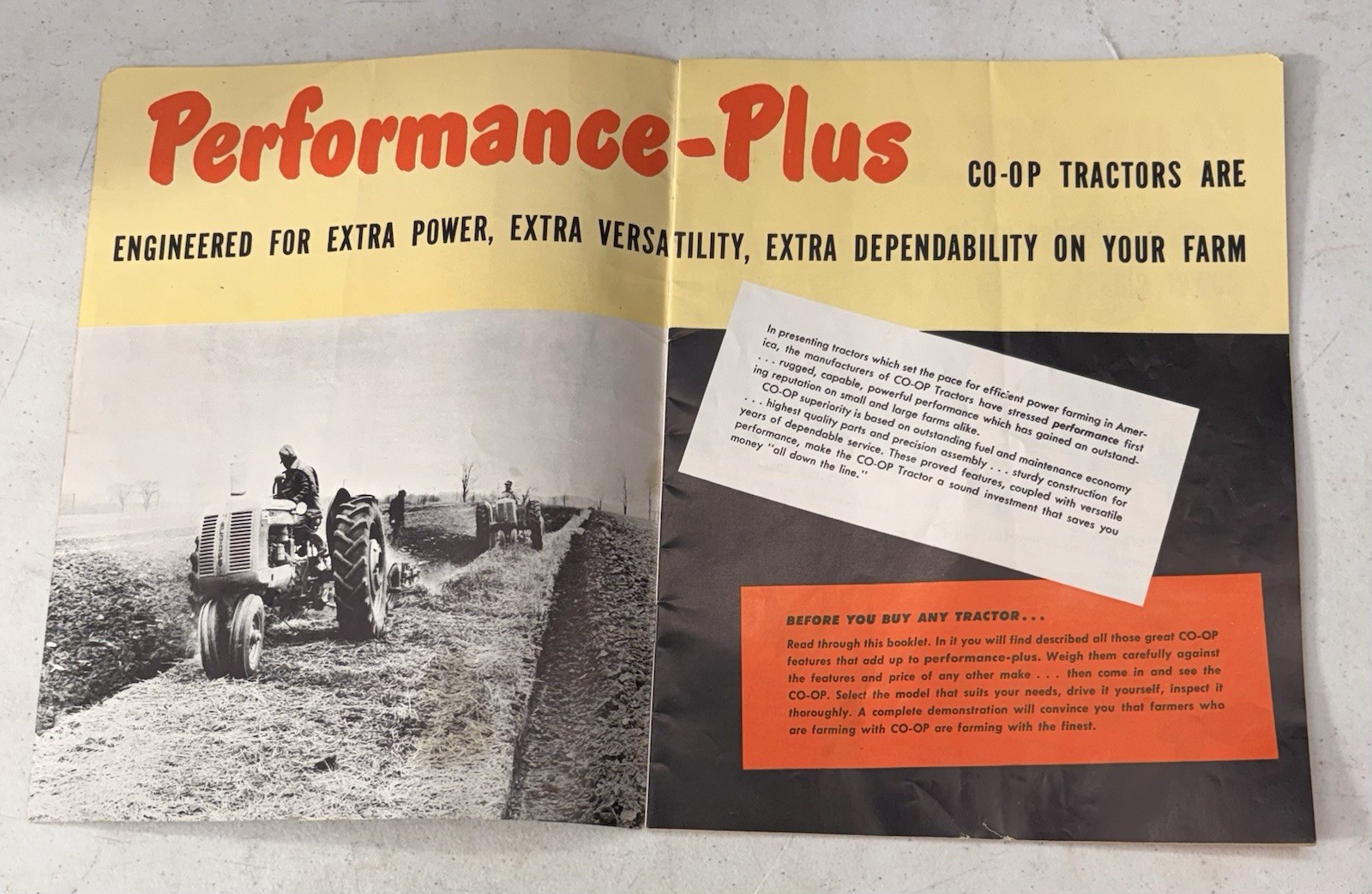 Original 1950’s Coop Tractors Advertising Sales Catalog