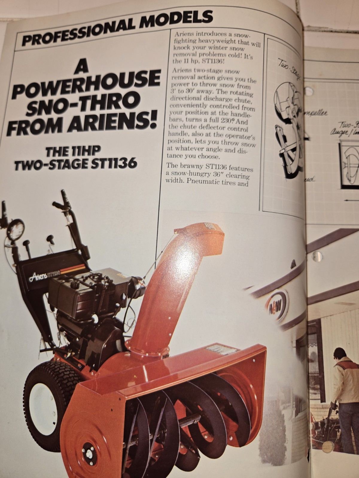 2 1983 ARIENS DEALERSHIP ADVERTISING BROCHURES SNO-THRO TRACTORS & SNO-THROS