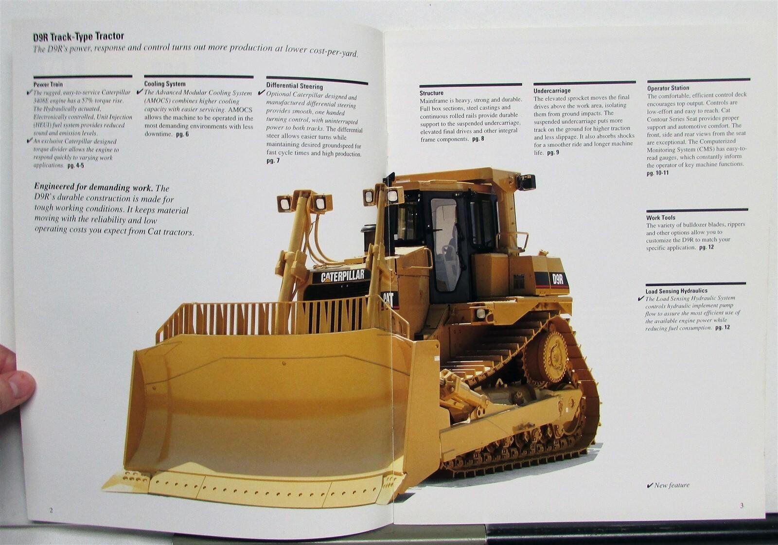 1996 Caterpillar D9R Track Type Tractor Specs Construction Sales Brochure