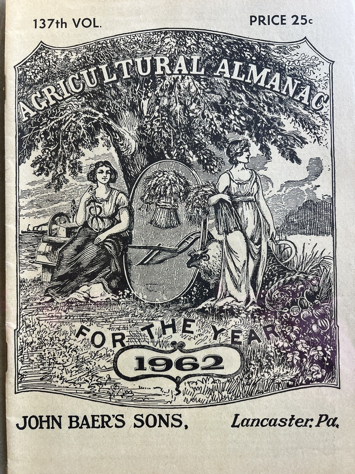 VINTAGE FARMERS AGRICULTURAL ALMANACS, BAER’S LANCASTER PA 1962