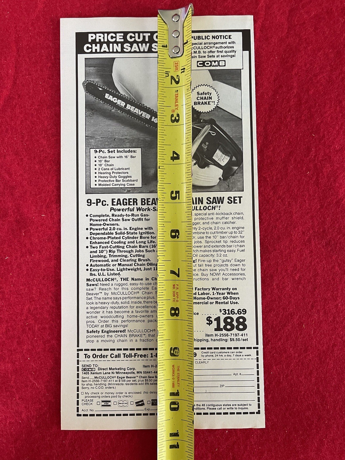 Vintage 1987 Eager Beaver Chainsaw Mc Culloch Print Ad – Ad Only