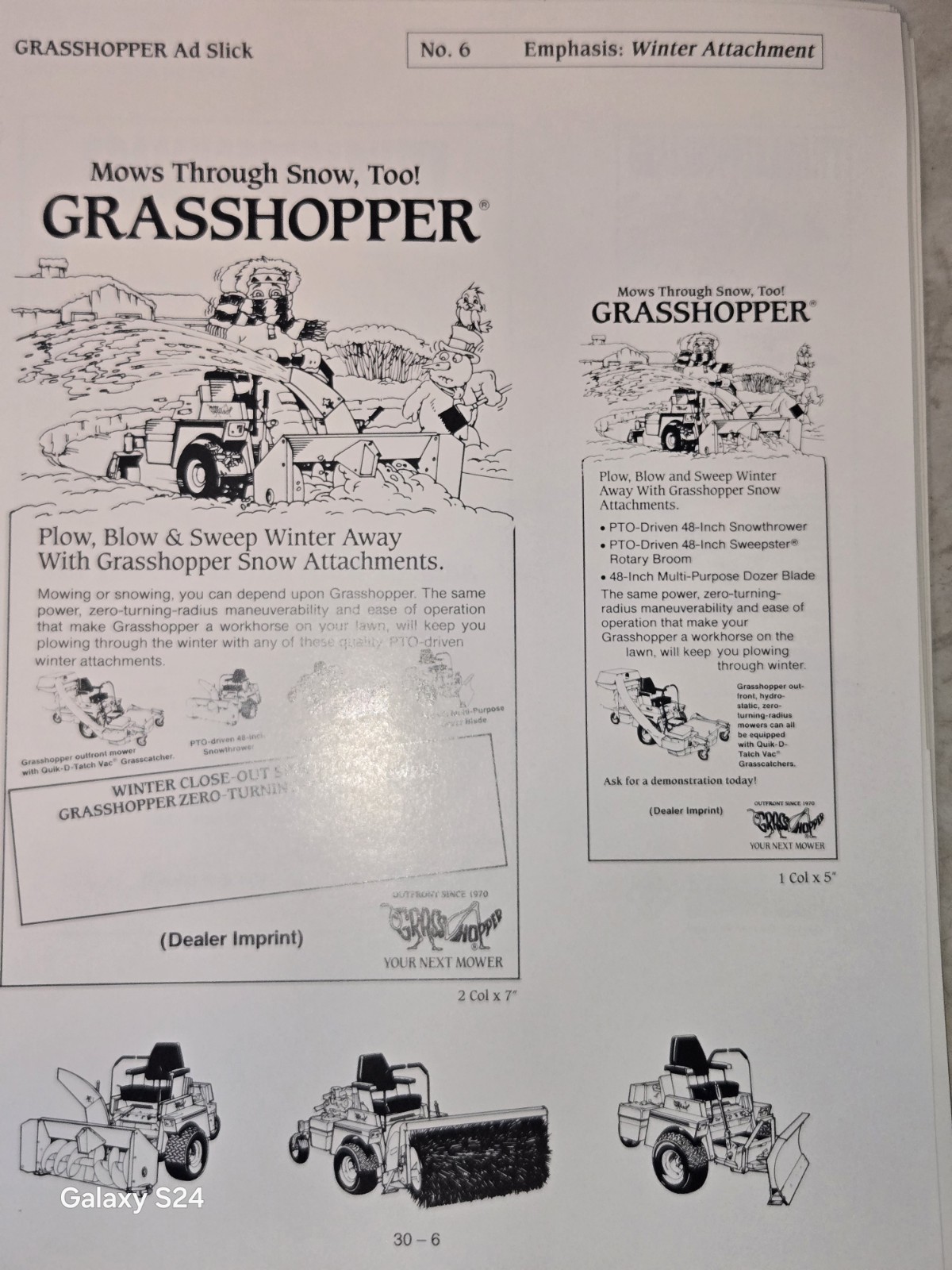 1991 GRASSHOPPER LAWN MOWERS 1991 AD PLANNWR AND SALES PROMO MATERIALS 50 PGS!