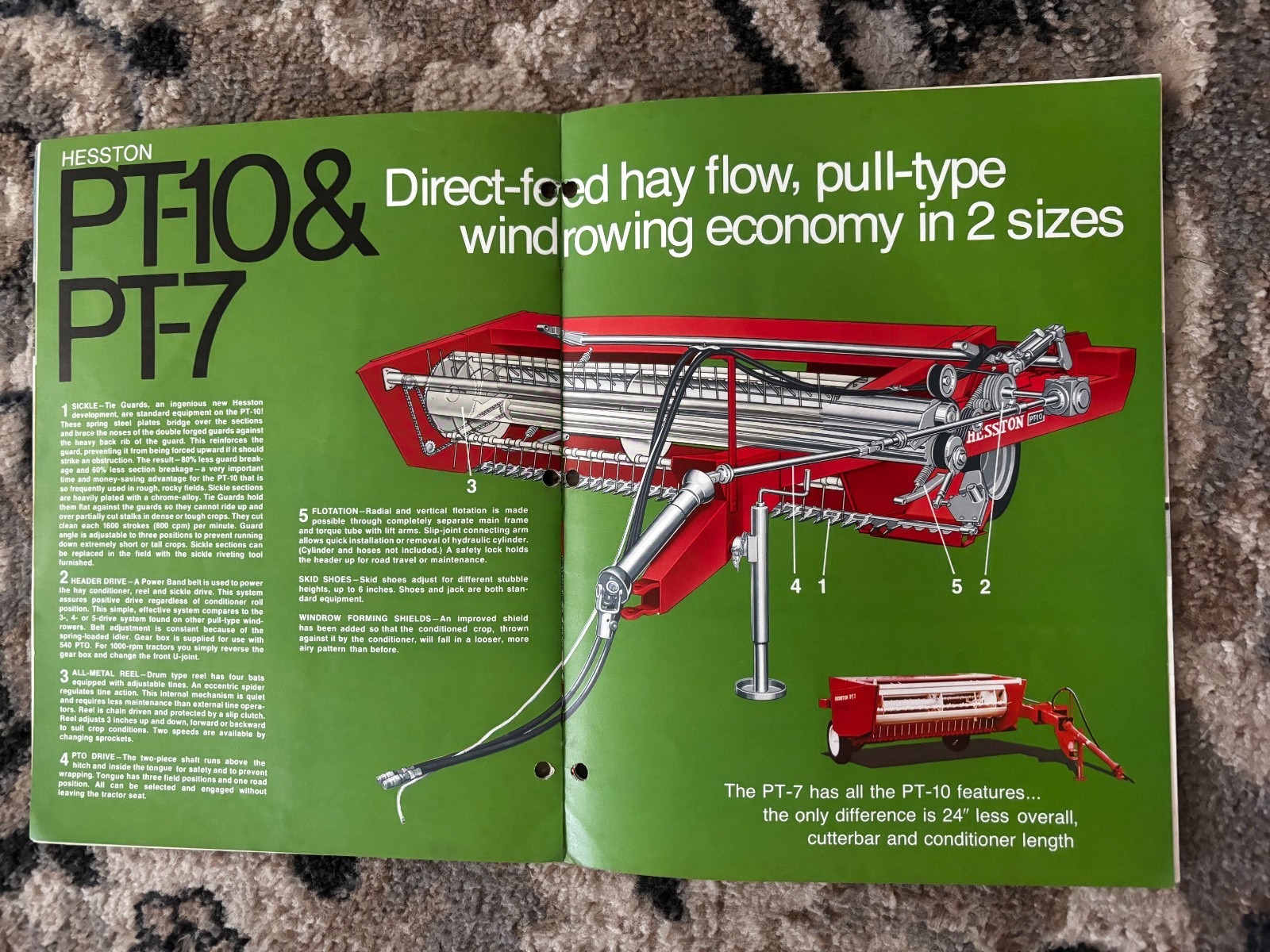 Hesston 320 PT-10 PT-7 Windrowers For 1969 Brochure DCPA26