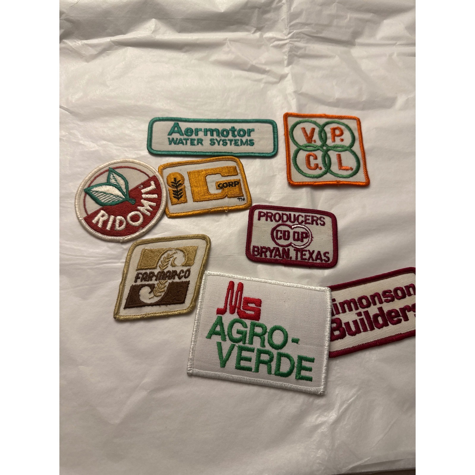 Agro crop vintage patches americana lot of 8 producers coop TX