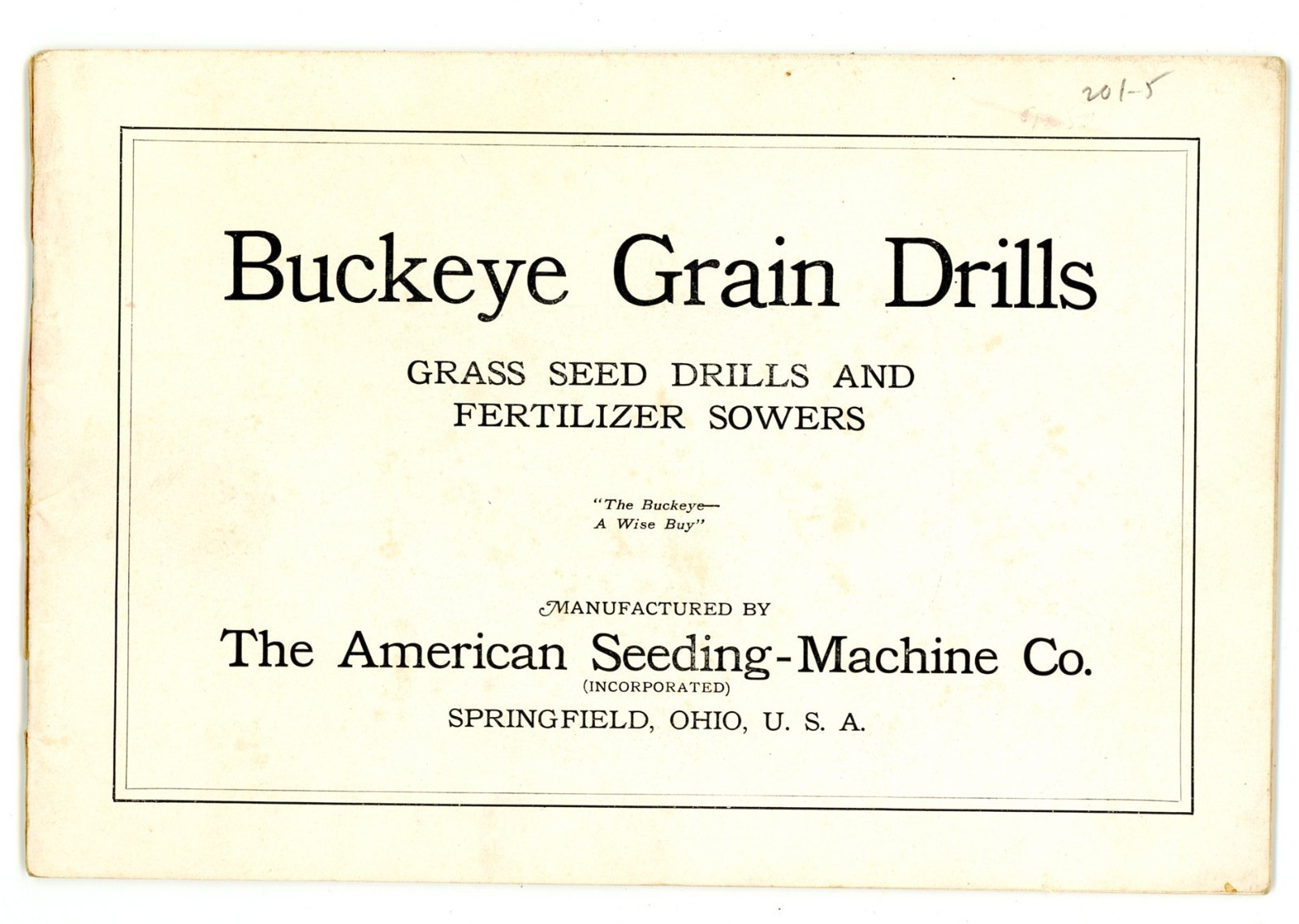 Buckeye Grain Drills Grass Seed & Fertilizer Sowers American Seeding Machine Co