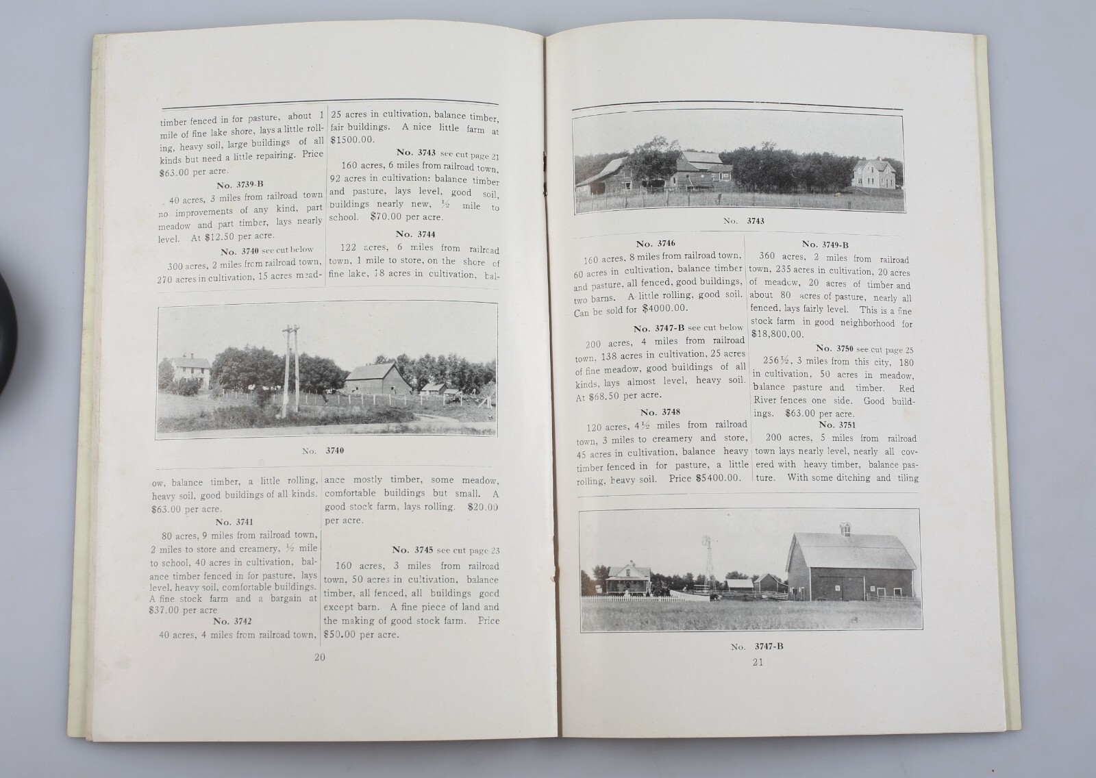 1914 Otter Tail County Minnesota Farms & Land List C.D. Baker Fergus Falls