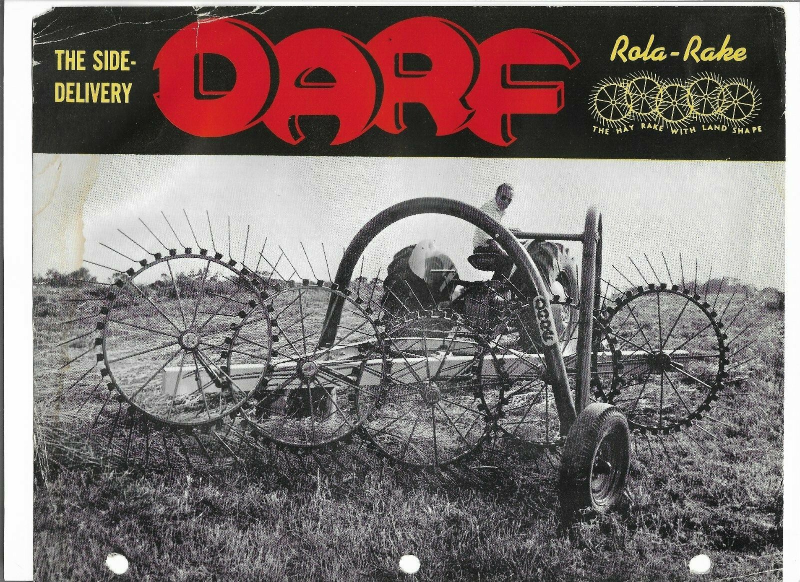 Original OE Darf Side Delivery Rola-Rake Sales Brochure Spec Sheet RR-12-10-7-GP