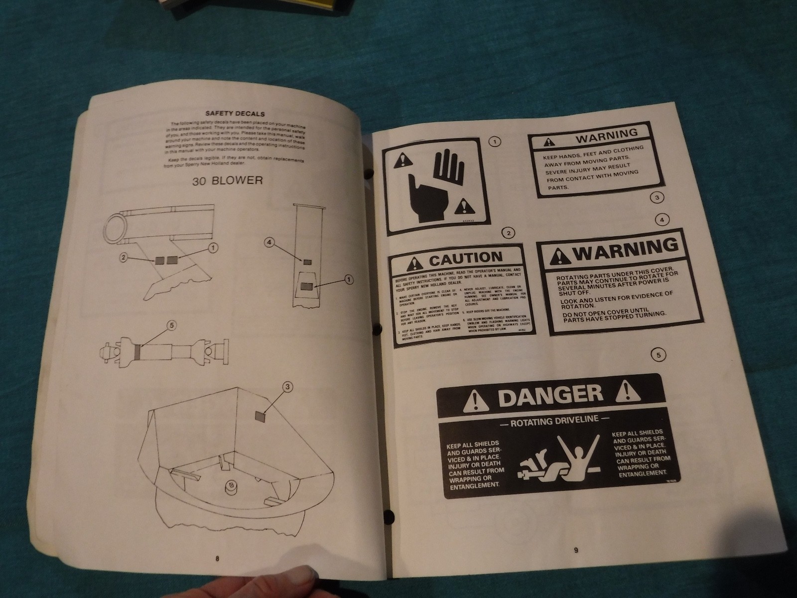 Whirl-A-Feed Blower Operator’s Manual 28 30 40 Sperry New Holland BOOKLET