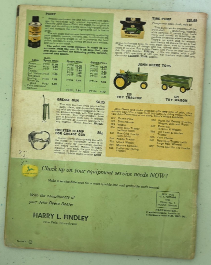 John Deere Parts Catalog For 1966 Brochure DCPA26