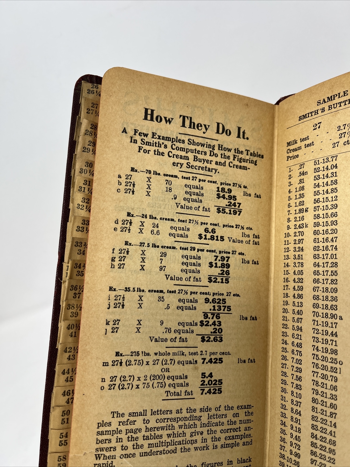 Vtg Butterfat Calculator Book 1940s Smith’s Computer Commodities