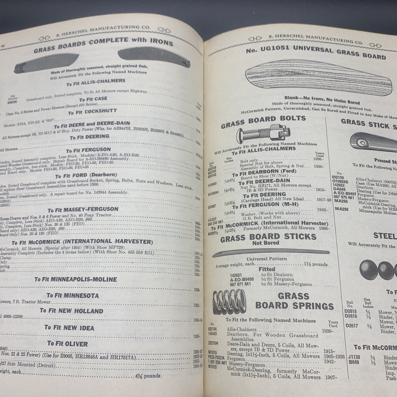 1959 Des Moines Iron Co Repair Parts Catalog Mowers/Combines/Swathers/Harvester