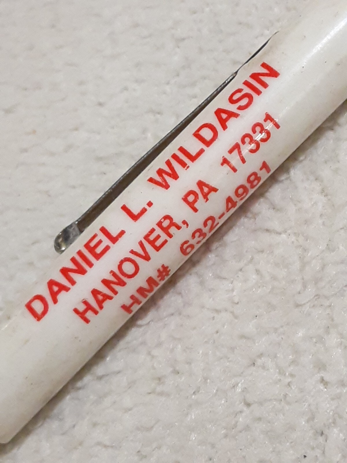 MAC TOOLS ADVERTISING POCKET SCREWDRIVER DANIEL WILDASIN HANOVER PA
