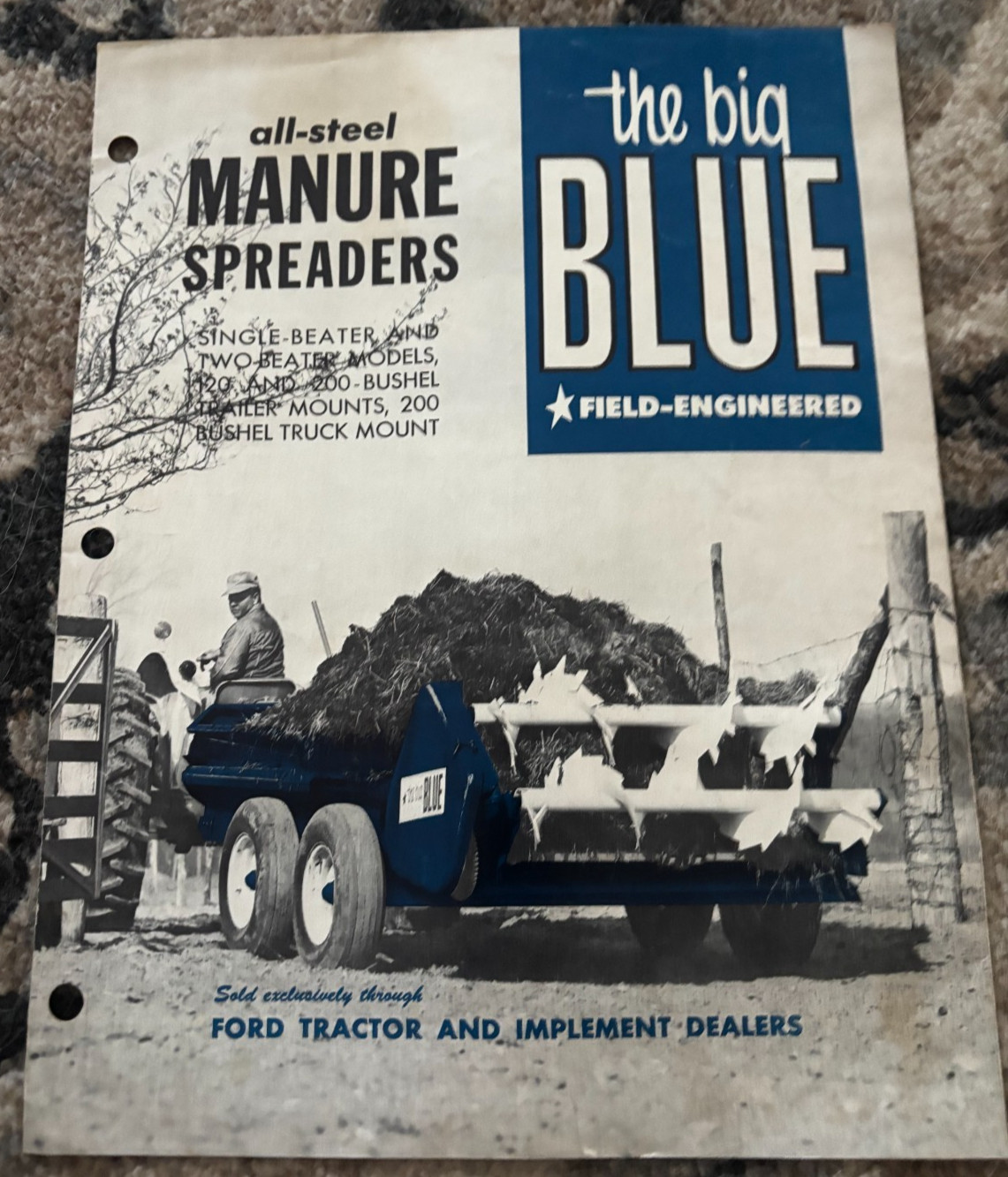Ford Tractor Big Blue All Steel Manure Spreader Brochure DCPA26