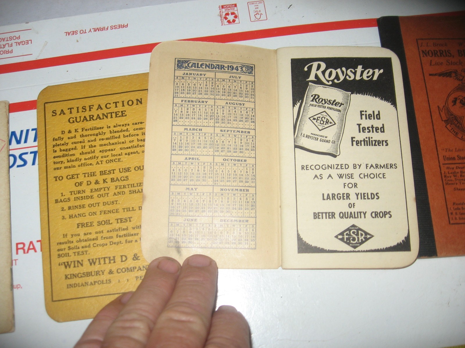 OLD FARM MEMO BOOKS FROM 1940’S AND 1950’S