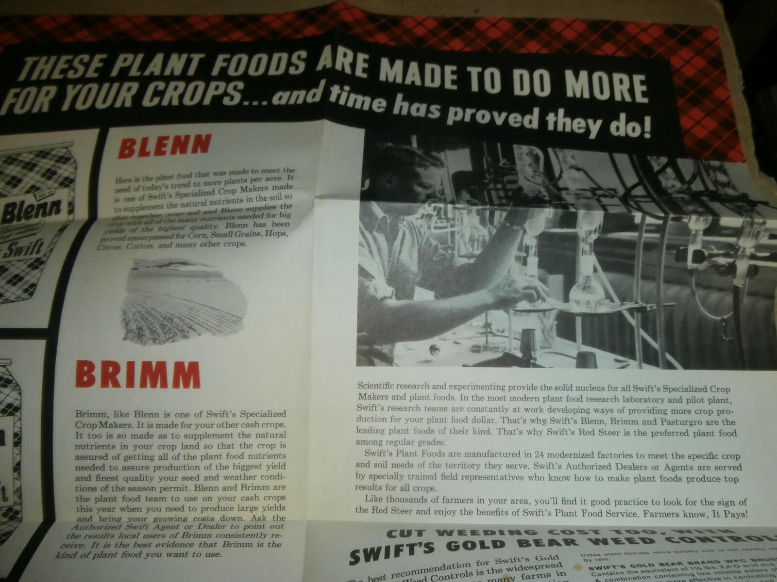 Original Swift’s Red Steer Plant Food Farm Brochure Wertz Garage Lineboro MD