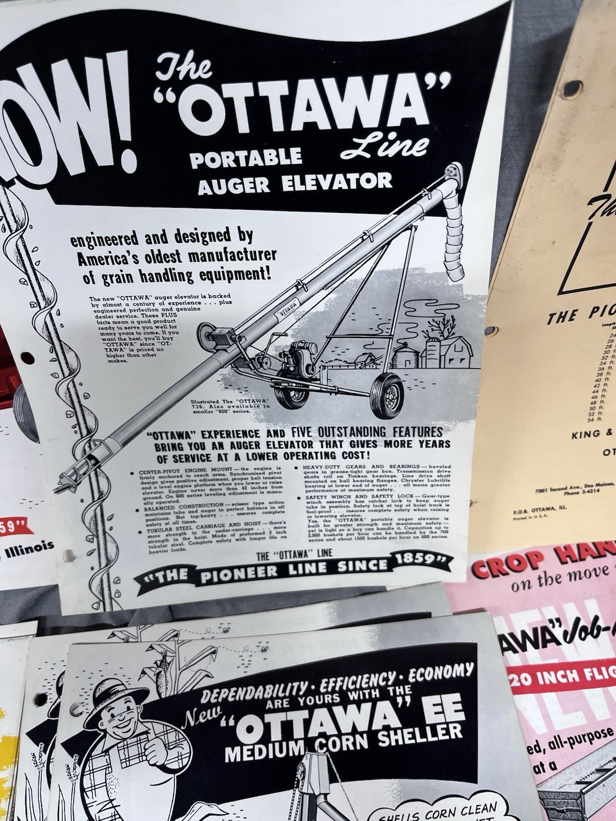 Lot. Of Over 70 Advertising Pieces From The Ottawa Line Produced In Ottawa IL