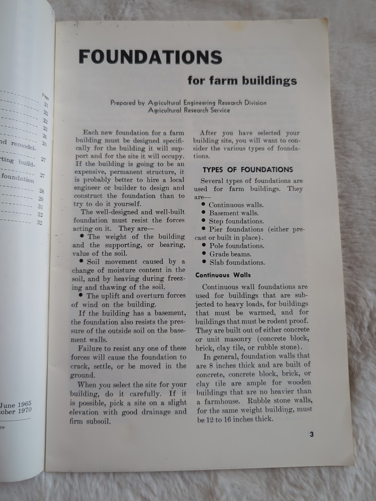 Foundations For Farm Buildings – Farmers’ Bulletin No. 1869 US Department Of Ag