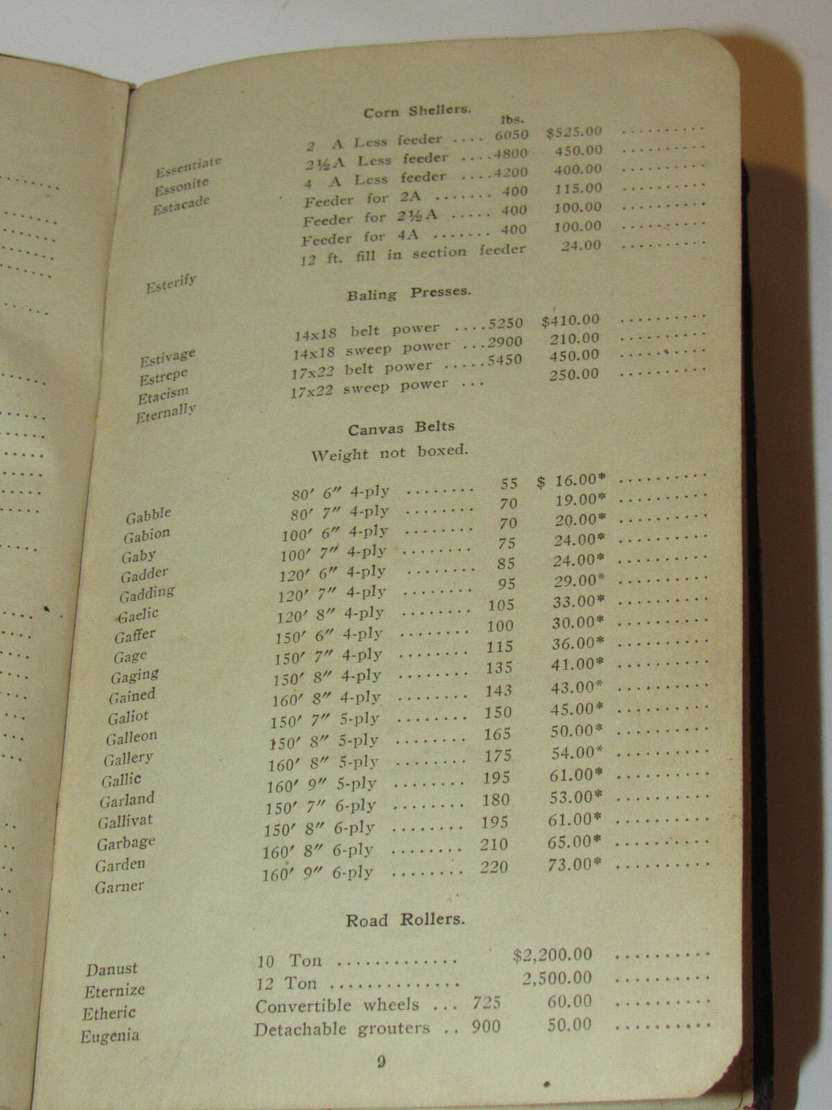 VINTAGE 1913 J. I. CASE THRESHING MACHINE CO PRICE LIST! SALESMAN’S COPY! JI