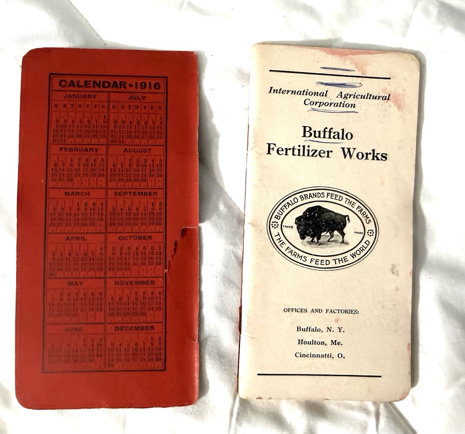 16 Lot of BUFFALO FERTILIZERS Advertising Memo Booklets, 1906-1926