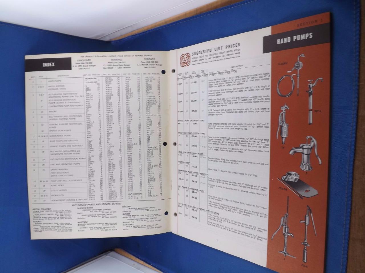 MONARCH MACHINERY LIMITED PRICE LIST CATALOG 1967 PUMPS GRINDERS MOTORS FARM