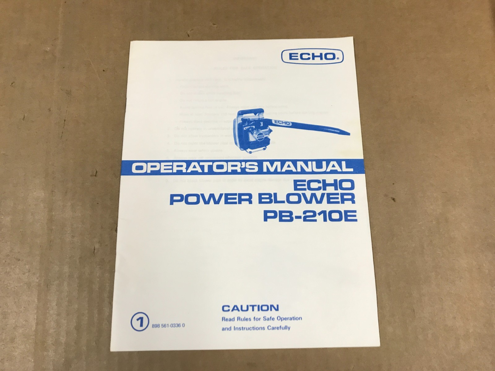 Vintage Echo Power Blower Model #PB210E Operator’s Manual