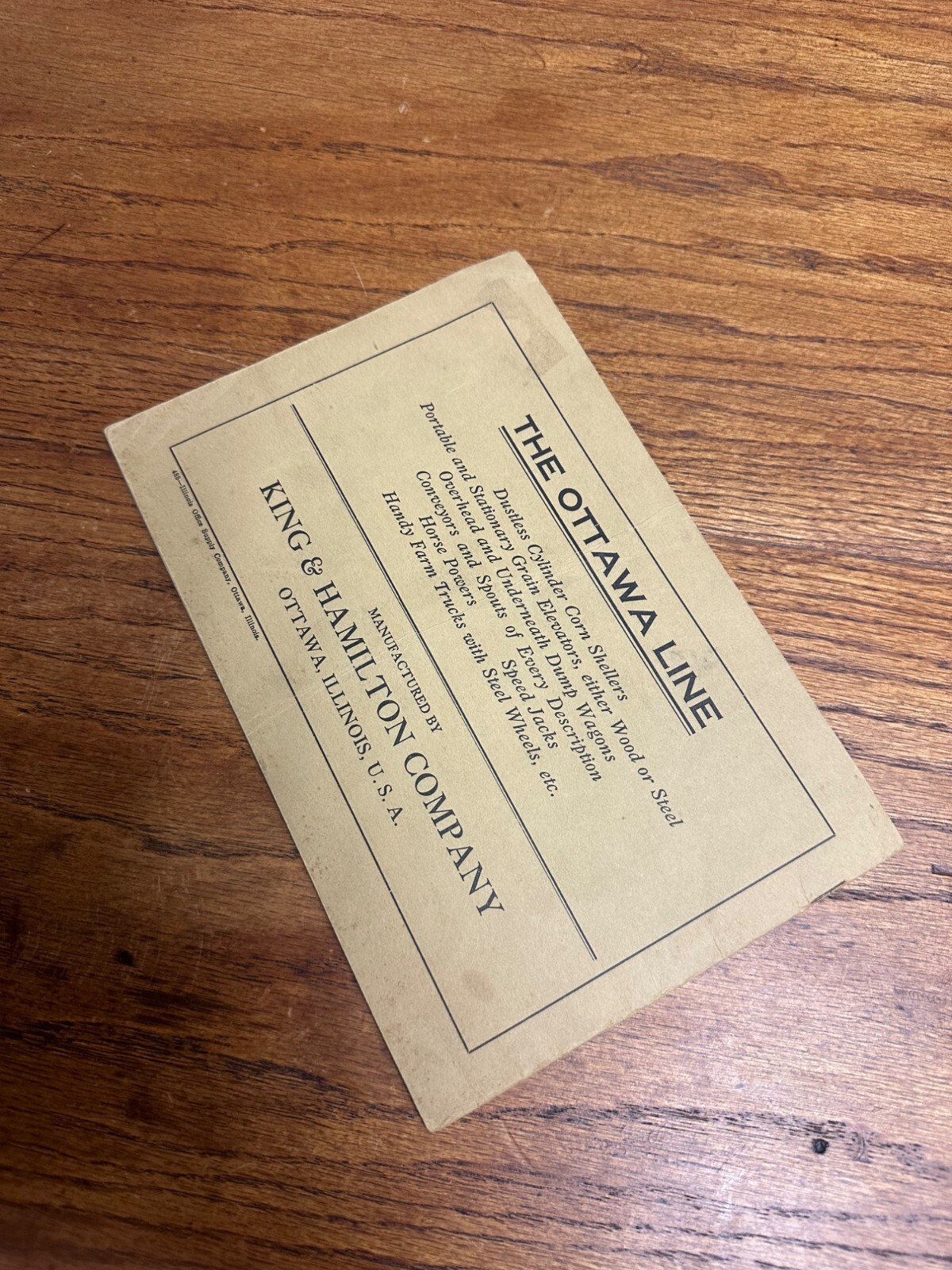 1910’s Ottawa Corn Shellers Catalog King & Hamilton Company Ottawa Illinois