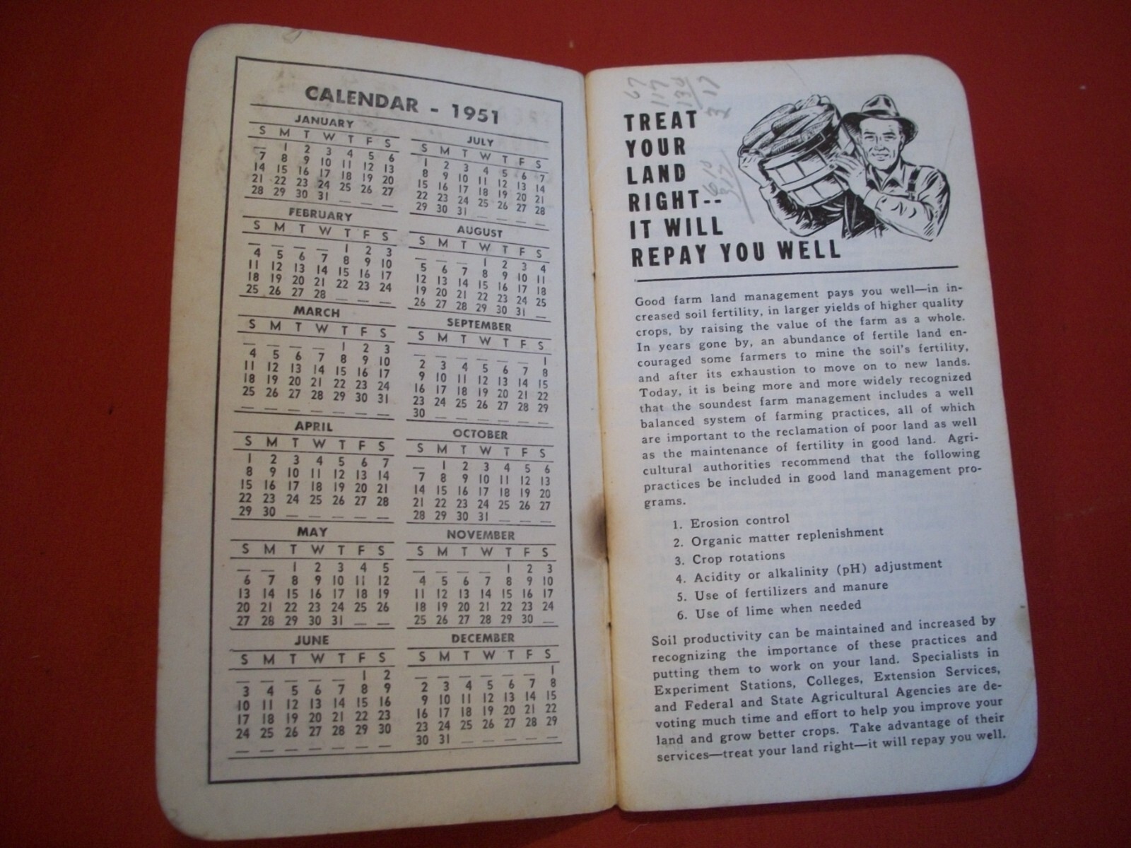 Collectable 1951-1952 Ox Guanos Fertilizers Memo Note Booklet