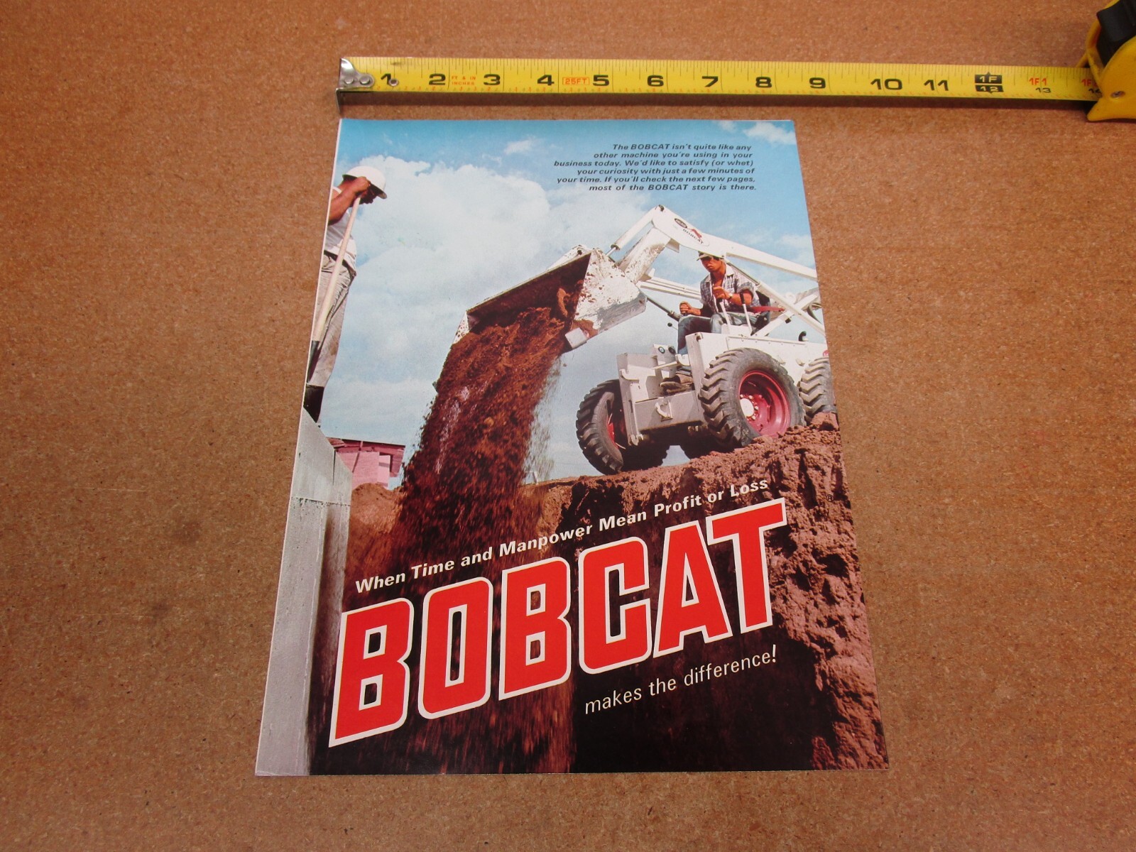 1960’s Melroe BOBCAT skid steer loader construction sales brochure 4pg ORIGINAL