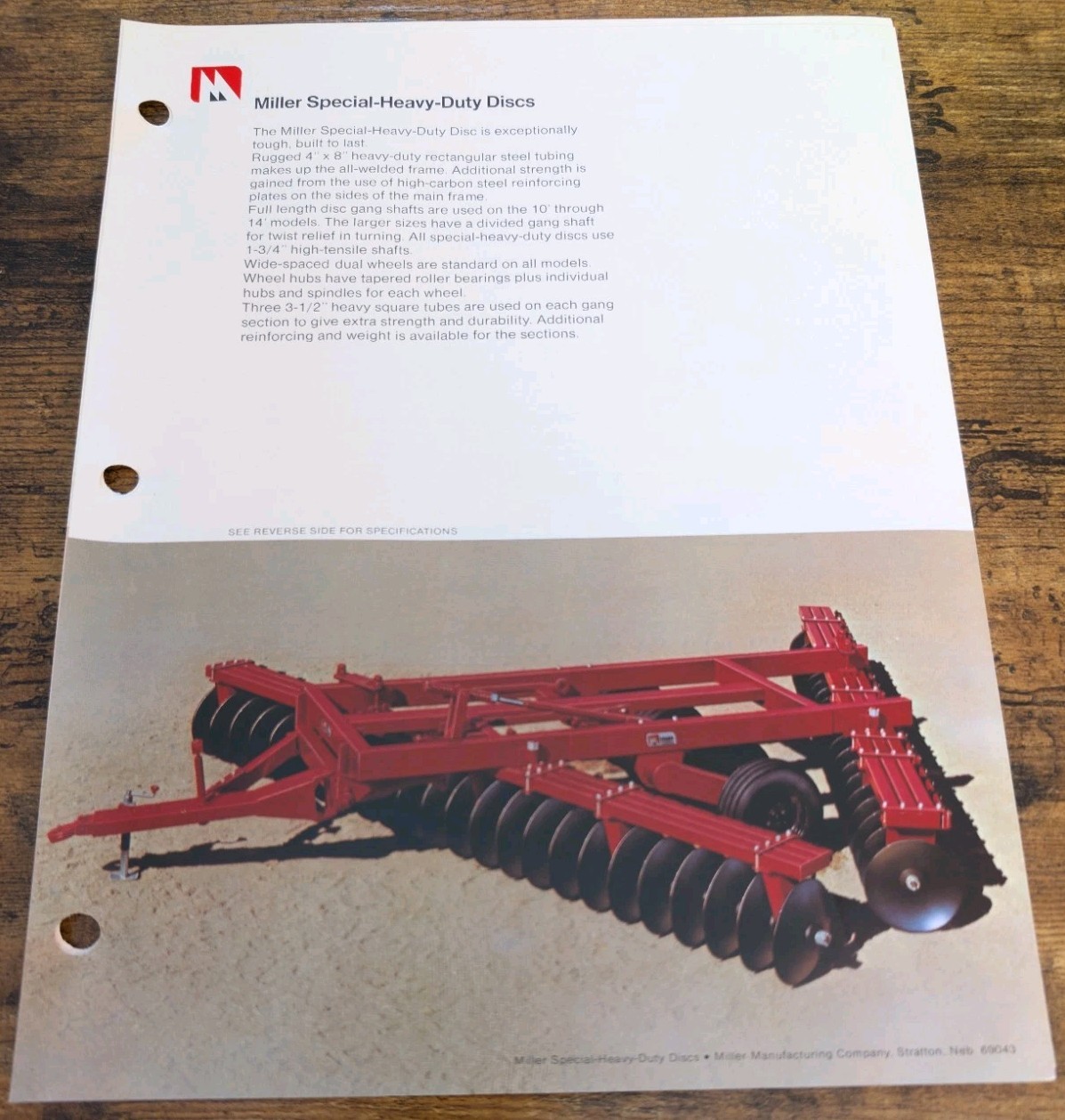 Miller Heavy-Duty Rigid Offset Disc Series II And Mounted Discs Brochures